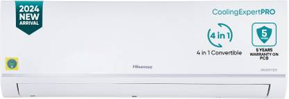 Hisense 2024 Model 1.5 Ton 5 Star Split Inverter 4-in-1 Convertible With Intelligent 4 modes and PM 2.5 filter AC  - White