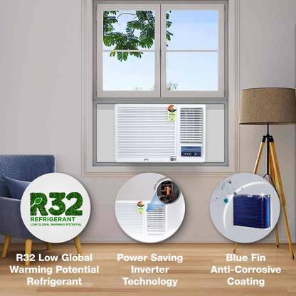 Godrej Turbo Mode 2023 Model 1.5 Ton 5 Star Window Inverter Anti-Dust Filter with Anti-Freeze Thermostat AC - White