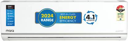 [For HDFC Bank Credit Card EMI] MarQ by Flipkart 2024 Range 1.5 Ton 4 Star Split Inverter 4-in-1 Convertible with Turbo Cool Technology AC – White  (154IPG24WQ2, Copper Condenser)