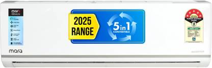 MarQ by Flipkart 2025 1.5 Ton 5 Star Split Inverter 5-in-1 Convertible with Turbo Cool Technology AC - White  (155IPG25WQ, Copper Condenser)