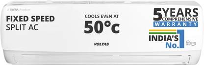 Voltas 2025 Model 1.5 Ton 3 Star Split 4-IN-1 Adjustable Mode | Energy Efficient | High Ambient Cooling (even at 52�C) | Anti-Dust Filter with Anti-Microbial Coating | Auto Clean AC