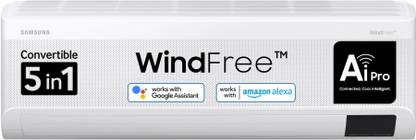 SAMSUNG Convertible 5-in-1 Cooling 2024 Model 1.5 Ton 3 Star Split Inverter WindFree Technology AC with Wi-fi Connect  - White