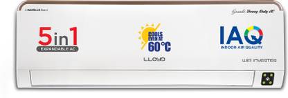 Lloyd 2025 Model 1.5 Ton 5 Star Split Inverter AC with Wi-fi Connect  - White