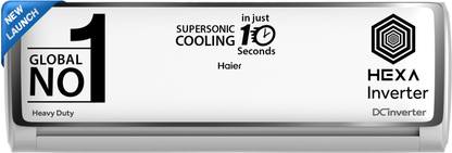 Haier 7 in 1 Convertible 2024 Model 2 Ton 3 Star Split Inverter with Anti Bacterial Filter, 60 High Ambient Performance, 20 Mtrs Air Throw Heavy Duty AC  - White