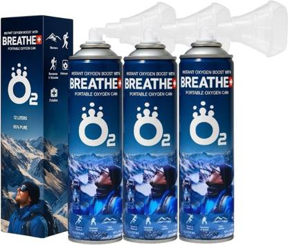 BREATHE PLUS Portable cylinder can PACK OF 3 Portable Oxygen Can