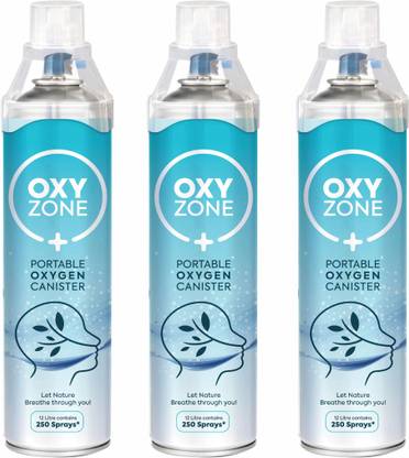 Oxyzone Natural Oxygen Portable Cylinder (3 x 12 L) (3x 250 puffs) Portable Oxygen Can
