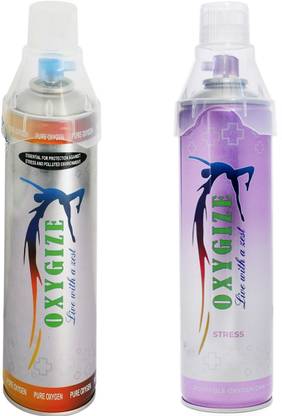 oxygize Portable Canister Cylinder, Pure Oxygen Supplement Can Quick Recovery for Exercise, Increases Endurance, boosting immune system (10 Liter Can, Stress+Natural ) Portable Oxygen Can