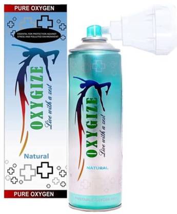 oxygize Portable Natural 10l Oxygen Cylinder With Mask (150 Breaths Approx)) Portable Oxygen Can