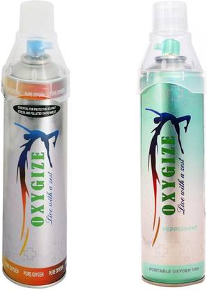 oxygize Portable Canister Cylinder, Pure Oxygen Supplement Can Quick Recovery for Exercise, boosting immune system (10 Liter Can, Peppermint+Stress ) Portable Oxygen Can