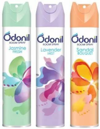 Odonil LAVander, Jasmine, Sandal Car Freshener Spray Super Combo Of Rose + Jasmine + Lavender + Sandal