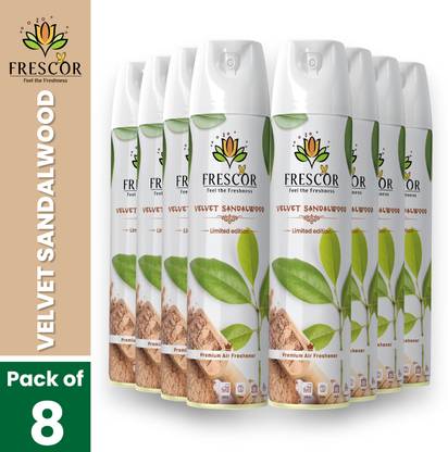 Frescor Air Freshner Room Spray Velvet Sandalwood Flavour (Pack of 8) Spray Air Freshner Room Spray