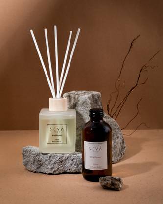 SEVA HOME Wild Flower Diffuser Set Reed Diffuser Wild Flower & Refill 250 ml - Combo