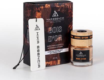 Hika Esencia Sumptuous fragrance Car Freshener Spray Bois D'Or Luxurious Car Perfume Spray with Hanging Card