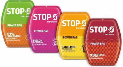 Stop-O Power Bag, Apple Cinnamon, Tangerine, Melon, Amber Fragrance Automatic Spray Air Freshener Power