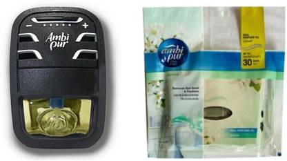 Ambipur jasmine Blocks, Diffuser Set Air Freshener/Purifier Pur Toilet Real Perfume Oil Fresh Jasmine Combo Auto Pearl Car Freshener- Exotic Jasmine, Starter Kit 7.5 ml
