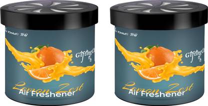 Enew Lemon Zest Diffuser Set Refresh Drive Car Gel Air Freshener - Lemon Zest - 2 Pack