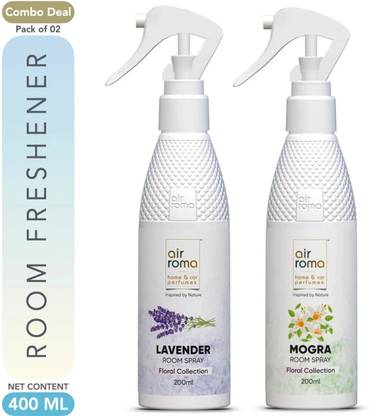 Airroma Lavender, Mogra Spray Long-lasting Odour Eliminator for Home, Hotel Rooms, Toilet & Office Use