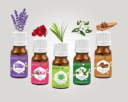 PeepalComm Pure Scented Aroma Oil 5 Difference Fragrance Set Of 5 For Diffuser,Air Freshner Aroma Oil Pure Essential