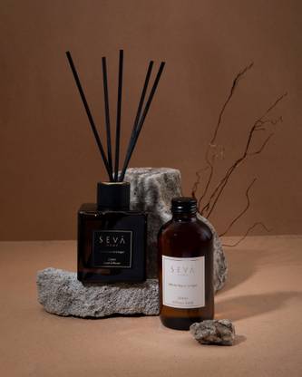 SEVA HOME White Tea Diffuser Set Reed Diffuser White Tea & Refill 250 ml - Combo