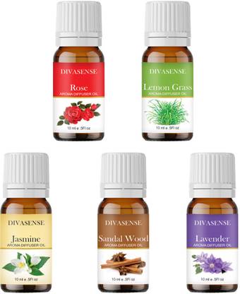 Divasense Lavender, Rose, Jasmine, Sandalwood, Lemon Grass Aroma Oil, Diffuser, Diffuser Set, Refill, Potpourri Aroma Diffuser Oil, Candle Burner