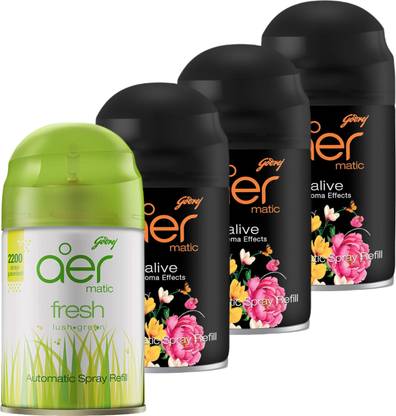 Godrej Aer FRESH, ALIVE Car Freshener Automatic Spray Aer Matic Refill - FRESH, ALIVE.
