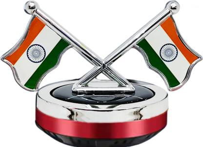 Budwill ® Indian Flag Solar Energy Rotating Shangri-La Fragrance Red Aromatherapy Car Freshener Diffuser Indian Flag S-625
