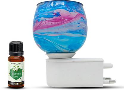 PeepalComm Premium Unique Electric Air Freshener Diffuser Night Lamp With 1 15ml Jasmine Aroma Oil, Diffuser Set Premium Unique Design Electric Air Freshener Kapoordani Night Lamp with Switch to Toggle Between Burner and Lamp With 1 Aroma Oil 15ml Jasmine
