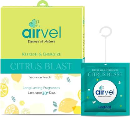 Airvel Citrus Blast Blocks Citrus Pouch | Odour-Neutralizing | 30 Days Freshness | Easy to Hang