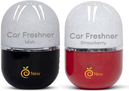 Enew Strawberry & Wish Car Freshener Diffuser Set RefreshDrive Twist-Activated Car Gel Air Freshener - Strawberry & Wish