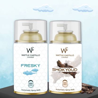 Wattle Castillo Luxuries Fresky Feel Freshness, And Smokyoud Feel Burning Desire Fragrance Automatic Spray 265ml Air Freshener Refilled