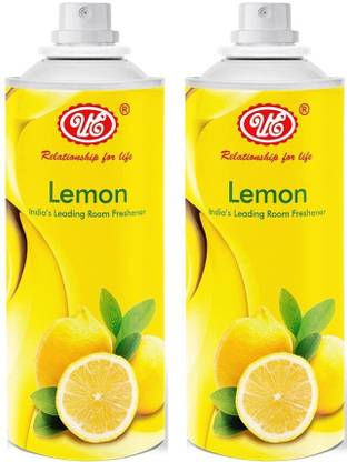 UE Lemon Car Freshener Spray Premium Lavender Room Air Freshener- 350 ml (Pack of 2)