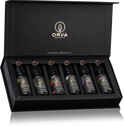 ORVA Peppermint, Tea Tree, Orange, Rosemary, Lavender, Lemongrass Diffuser Pure & Natural Peppermint, Tea Tree, Orange, Rosemary, Lavender, Lemongrass