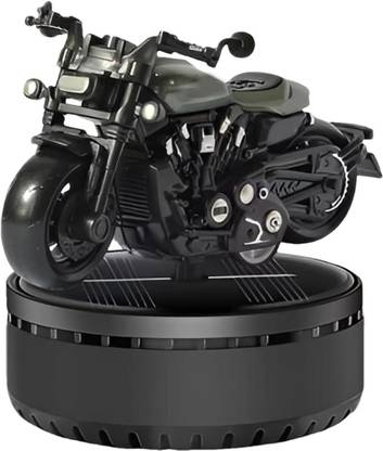 AirMount ™Motorcycle Rotating Car Black Solar Powered Car Perfume Diffuser, Car Interior Refill Solar Powered Aromatherapy Oil Diffuser, Motorcycle Shape Design