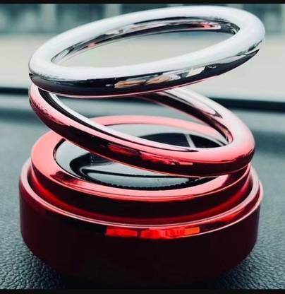LAVITRA Solar Powered Rotating DUAL colour Perfume Car Air Freshener Diffuser Solar Powered Rotating Red Solar Perfume Car Air Freshener Car Dashboard Accessory for Car Interior Decoration for All Cars