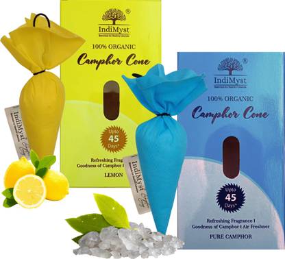 indimyst Camphor Cone Combo (Lemon & Pure Camphor) - Pack of 2 Potpourri INCC13