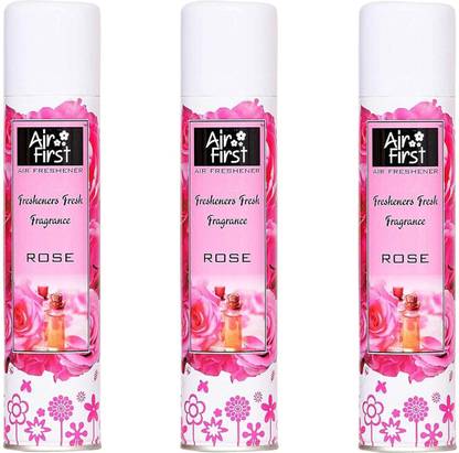 Air first ROSE Air Freshener Combo Pack of 3 (300ml + 300ml + 300ml) Spray Room Spray Air Freshener Combo Pack of 3 (300ml + 300ml + 300ml) (SILKYROSE)