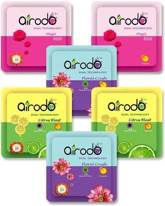 AIRODO Power Pocket Gel Air Freshener | Assorted Mix Scents | Pack of 6 Spray Power Pocket Gel Air Freshener | Assorted Mix Scents | Pack of 6