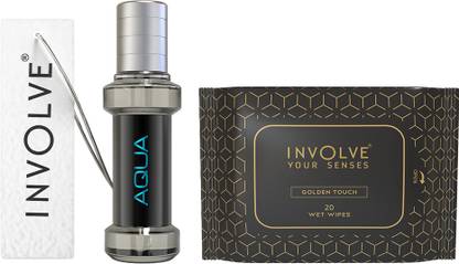 Involve Element Aqua Car perfume with Facial Wipes -Golden Touch -20 N-Combo Car Freshener Spray Element Aqua Car perfume with Facial Wipes -Golden Touch -20 N-Combo Car Air Freshener | Car Accessories interior |Car Accessories interior car perfumes and fresheners