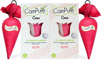 CamPure Cone Rose - Pack of 2 Potpourri Camphor Cone Rose - Room Freshener, Mosquito - Insect Repellent - Pack Of 2