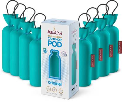 AuraCam Camphor Original Pod Air Freshener, Long Lasting Original Freshener for Room Potpourri Gold Standard Camphor POD | Cone (Original) Set of 8, Air freshener For Room, Car, Bathroom, Office