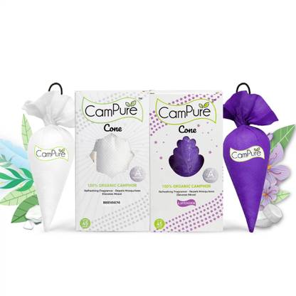 CamPure Cone Air Freshener - Bhimseni & Lavender - Pack of 2 Potpourri Cone Air Freshener - Bhimseni & Lavender - Pack of 2