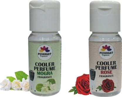 Pujahaat Cooler Perfume, Rose, Mogra Aroma Oil Rose, Mogra Cooler Perfume / Aroma Diffuser Oil or Fragrance(2X25 ml)