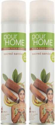 Pour Home sandal Car Freshener Spray Pour Home Room Freshener Sacred Sandal 270 Ml (Pack of 2) Spray