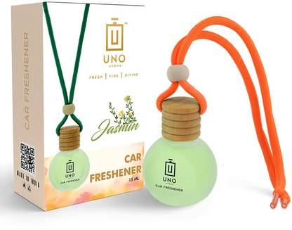 UNO AROMA Jasmine Car Freshener Diffuser Car Freshener Hanging/Car Perfumes Accessories Long Lasting Good Smell Fragrance