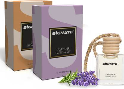 Signate Lavender, Oud Car Freshener Aroma Oil Car Perfume Air Freshener, Long-Lasting | Calming pods | Floral Relaxing & Earthy Air Freshener for Car, Office, Home Interior
