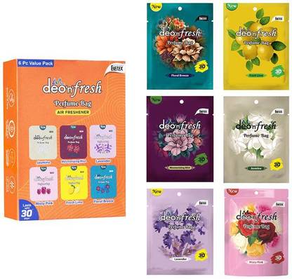 AVL DEO 'N' FRESH Air Freshener, Assorted Fragrance,Pack of 6, Last up to 30 Days, Odour Control Diffuser Air Freshener, Assorted Fragrance - Pack of 6, Last up to 30 Days, Odour Control