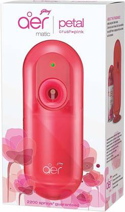 Godrej Aer Matic Petal Crush Pink, Rose Fragrance Car Freshener Automatic Spray Aer Matic Petal Crush Pink, Automatic Air Freshener,