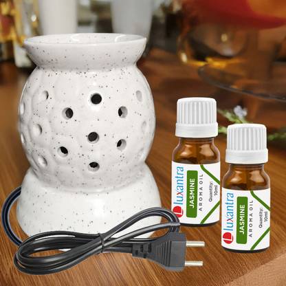 Luxantra Camphor/Essential Oil Diffuser for Home office spa with Aroma Oil | Diffuser Set Handcrafted Ceramic Electric Diffuser Fragrance Aroma Oils Burner for Aromatherapy