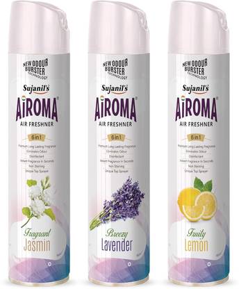 Airoma Assorted Fraganance Car Freshener Spray Air Freshener Spray for Home and Office - Breezy Lavender Mystic Rose Serene Sandalwood
