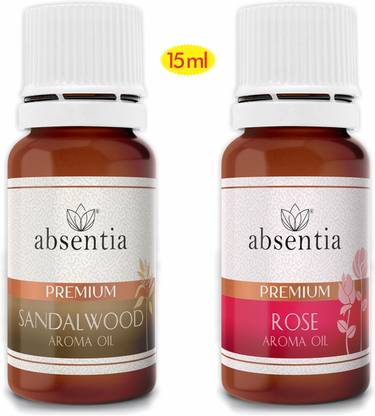 ABSENTIA Pack of 2, Rose & Sandalwood – Premium Aroma Oil, Diffuser, Refill AO(15ML)-06-07